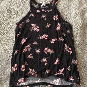 High neck floral tank